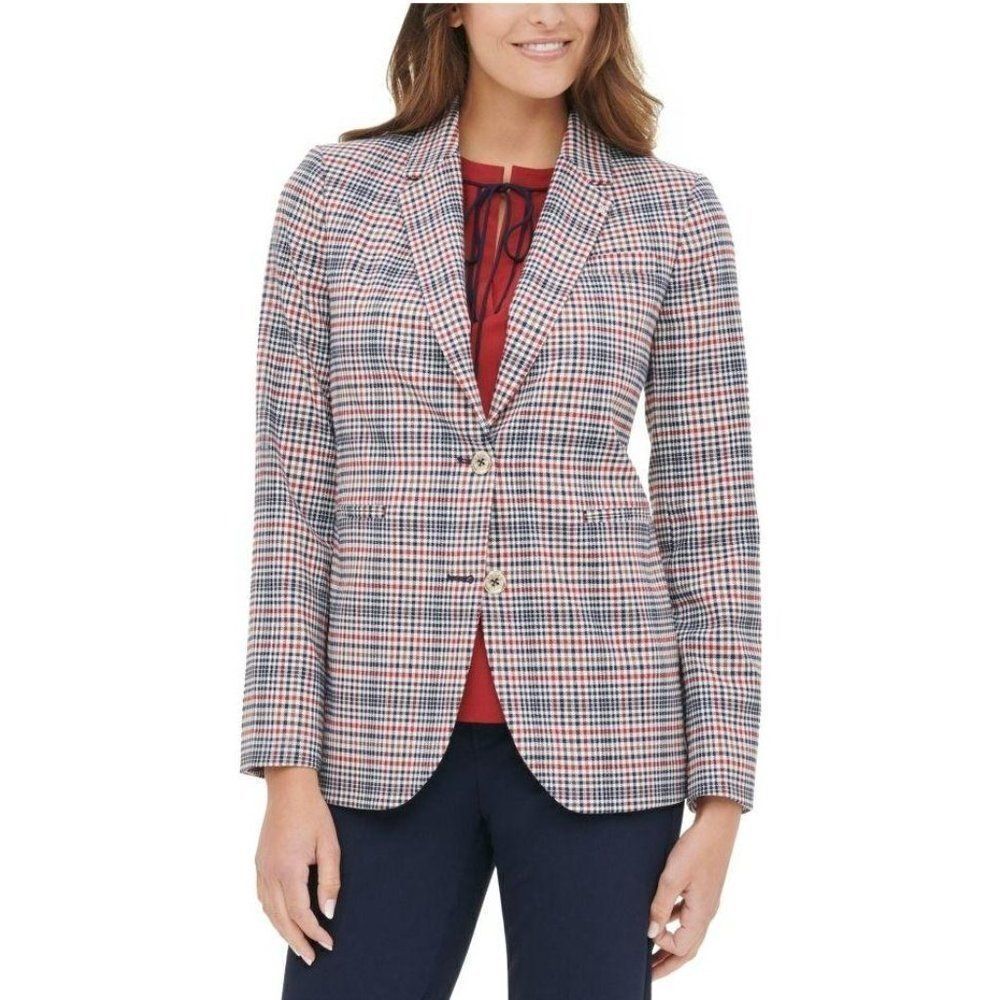 Tommy Hilfiger Plaid Blazer Wear To Work Jacket